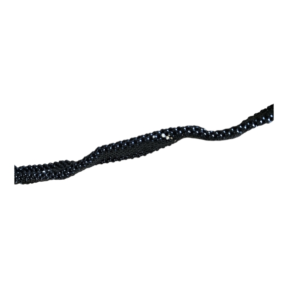 Vintage Whitney And Davis Sparkly Slinky Beaded Purse Black Zippered - Picture 6 of 6